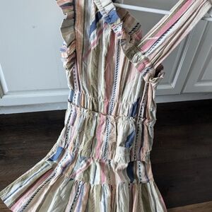 IRO Striped Ruffle Sundress in Pink, Blue, Olive, Cream